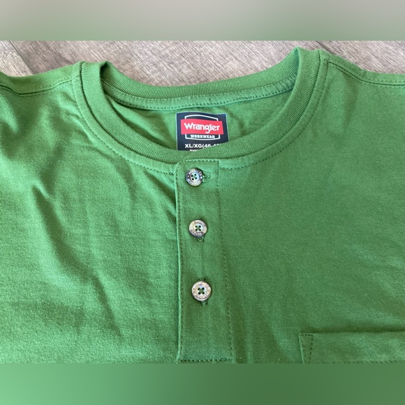 Wrangler NWOT Mens XL 1/4 button short sleeve pocket tee - Picture 4 of 6